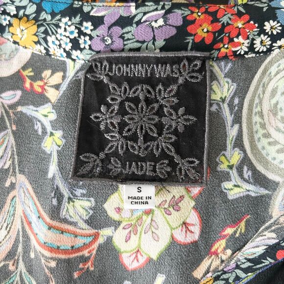 Johnny Was Jade Bryce Maxi Dress in Black Multi Paisley Print Size Small - Picture 6 of 7